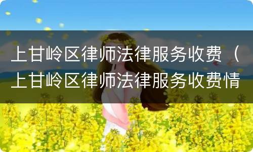 上甘岭区律师法律服务收费（上甘岭区律师法律服务收费情况）