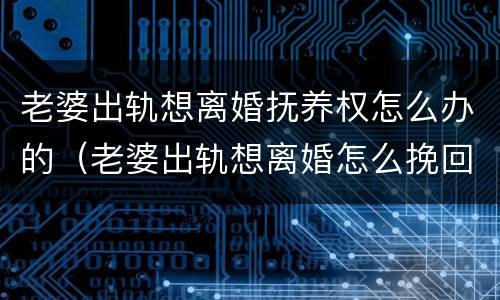 老婆出轨想离婚抚养权怎么办的（老婆出轨想离婚怎么挽回）