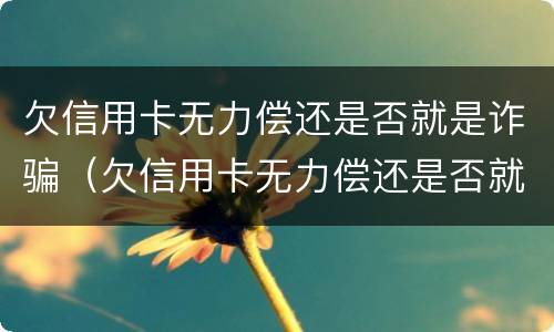 欠信用卡无力偿还是否就是诈骗（欠信用卡无力偿还是否就是诈骗行为）