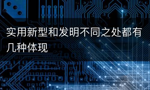 实用新型和发明不同之处都有几种体现