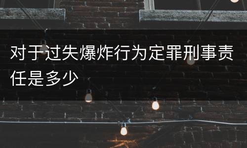对于过失爆炸行为定罪刑事责任是多少