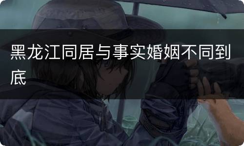 黑龙江同居与事实婚姻不同到底