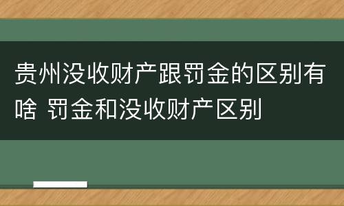 贵州没收财产跟罚金的区别有啥 罚金和没收财产区别