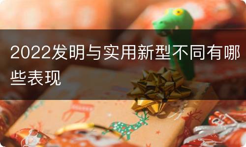 2022发明与实用新型不同有哪些表现