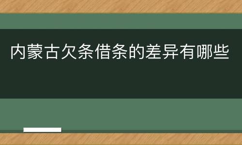 内蒙古欠条借条的差异有哪些