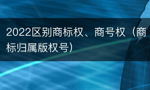 2022区别商标权、商号权（商标归属版权号）