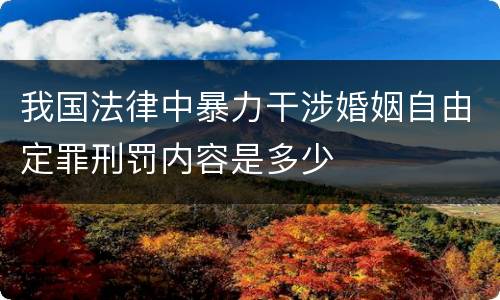 我国法律中暴力干涉婚姻自由定罪刑罚内容是多少