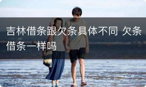 吉林借条跟欠条具体不同 欠条借条一样吗