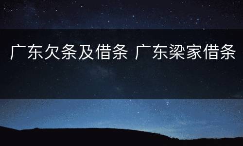 广东欠条及借条 广东梁家借条