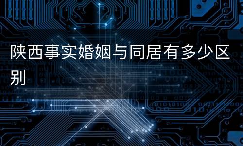 陕西事实婚姻与同居有多少区别