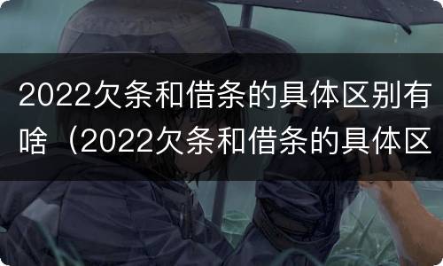 2022欠条和借条的具体区别有啥（2022欠条和借条的具体区别有啥不一样）
