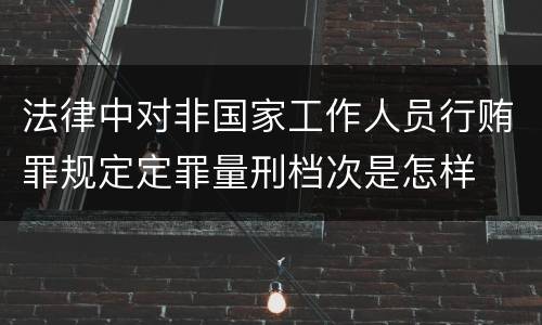 法律中对非国家工作人员行贿罪规定定罪量刑档次是怎样