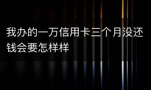 我办的一万信用卡三个月没还钱会要怎样样