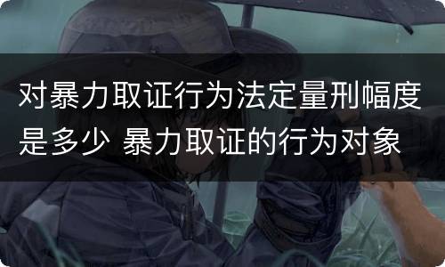 对暴力取证行为法定量刑幅度是多少 暴力取证的行为对象