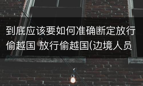 到底应该要如何准确断定放行偷越国 放行偷越国(边境人员罪