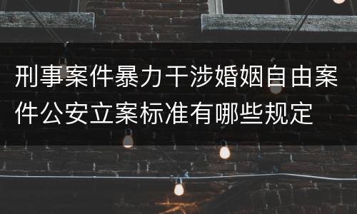刑事案件暴力干涉婚姻自由案件公安立案标准有哪些规定