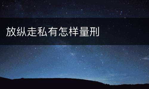 放纵走私有怎样量刑