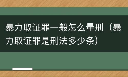 暴力取证罪一般怎么量刑（暴力取证罪是刑法多少条）