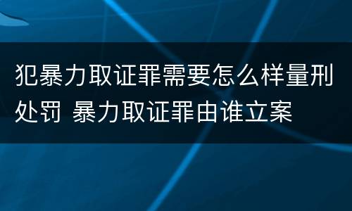 犯暴力取证罪需要怎么样量刑处罚 暴力取证罪由谁立案