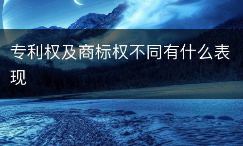 专利权及商标权不同有什么表现