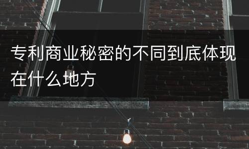 专利商业秘密的不同到底体现在什么地方