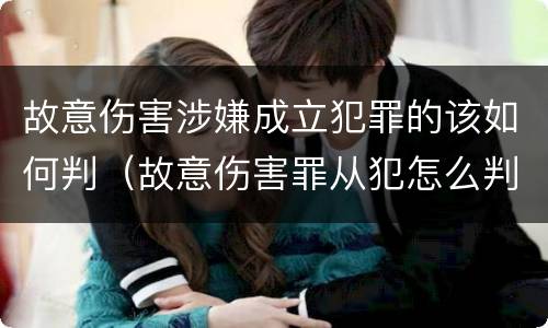 故意伤害涉嫌成立犯罪的该如何判（故意伤害罪从犯怎么判）