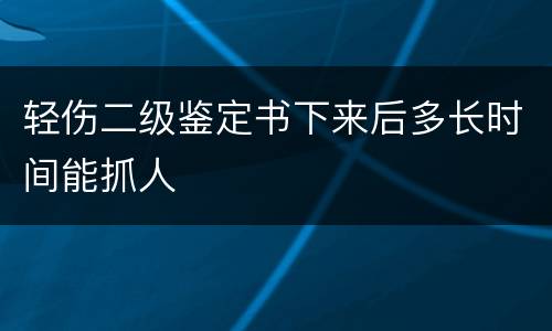 轻伤二级鉴定书下来后多长时间能抓人
