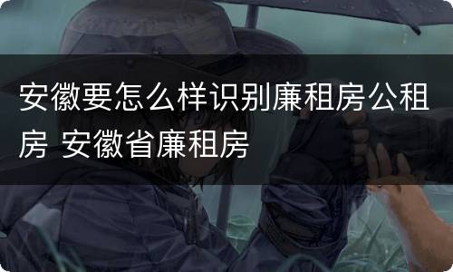 安徽要怎么样识别廉租房公租房 安徽省廉租房