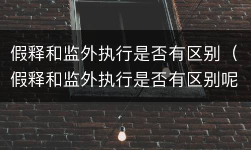 假释和监外执行是否有区别（假释和监外执行是否有区别呢）