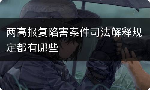 两高报复陷害案件司法解释规定都有哪些