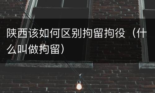 陕西该如何区别拘留拘役（什么叫做拘留）