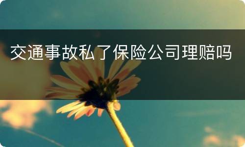 交通事故私了保险公司理赔吗