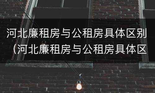 河北廉租房与公租房具体区别（河北廉租房与公租房具体区别是什么）