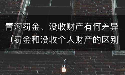 青海罚金、没收财产有何差异（罚金和没收个人财产的区别）