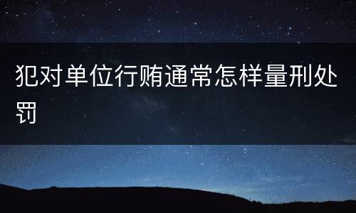 犯对单位行贿通常怎样量刑处罚
