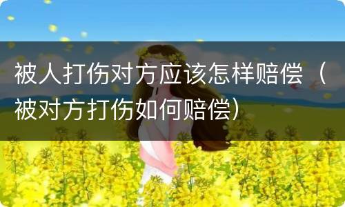 被人打伤对方应该怎样赔偿（被对方打伤如何赔偿）
