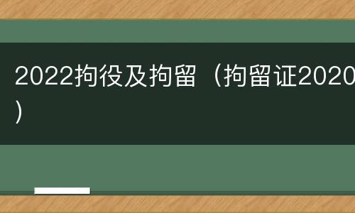 2022拘役及拘留（拘留证2020）