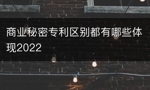 商业秘密专利区别都有哪些体现2022