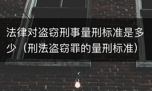 法律对盗窃刑事量刑标准是多少（刑法盗窃罪的量刑标准）