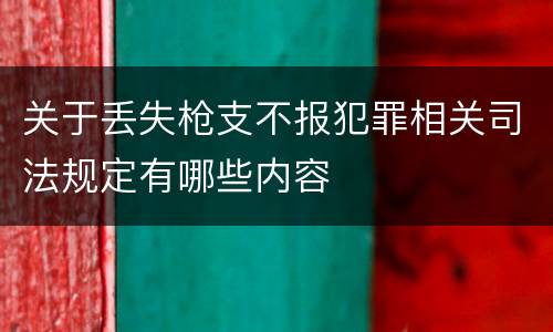 关于丢失枪支不报犯罪相关司法规定有哪些内容