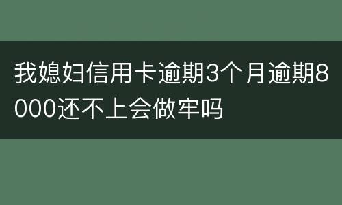 我媳妇信用卡逾期3个月逾期8000还不上会做牢吗
