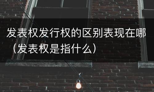 发表权发行权的区别表现在哪（发表权是指什么）