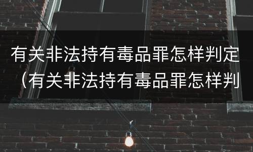 有关非法持有毒品罪怎样判定（有关非法持有毒品罪怎样判定罪名）