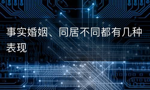 事实婚姻、同居不同都有几种表现