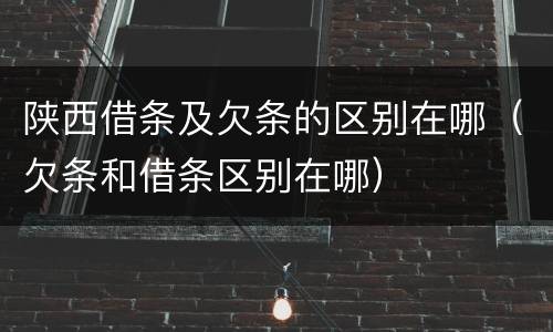 陕西借条及欠条的区别在哪（欠条和借条区别在哪）