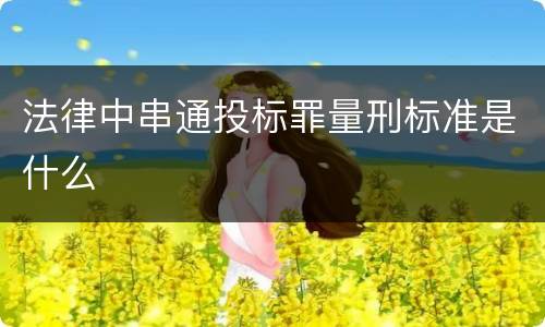 法律中串通投标罪量刑标准是什么