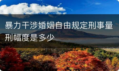 暴力干涉婚姻自由规定刑事量刑幅度是多少