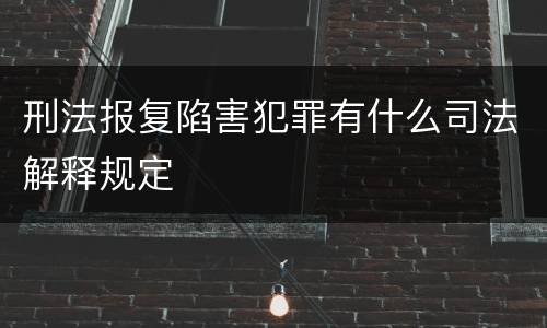 刑法报复陷害犯罪有什么司法解释规定
