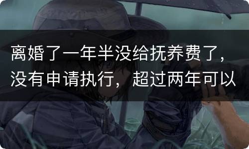 离婚了一年半没给抚养费了，没有申请执行，超过两年可以申请强制执行吗