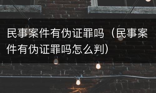 民事案件有伪证罪吗（民事案件有伪证罪吗怎么判）